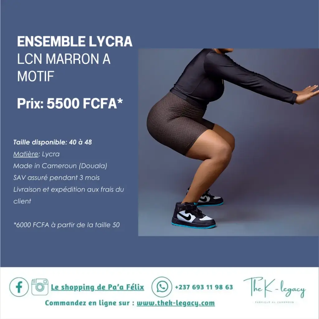 Ensemble Lycra LCN Marron A Motif