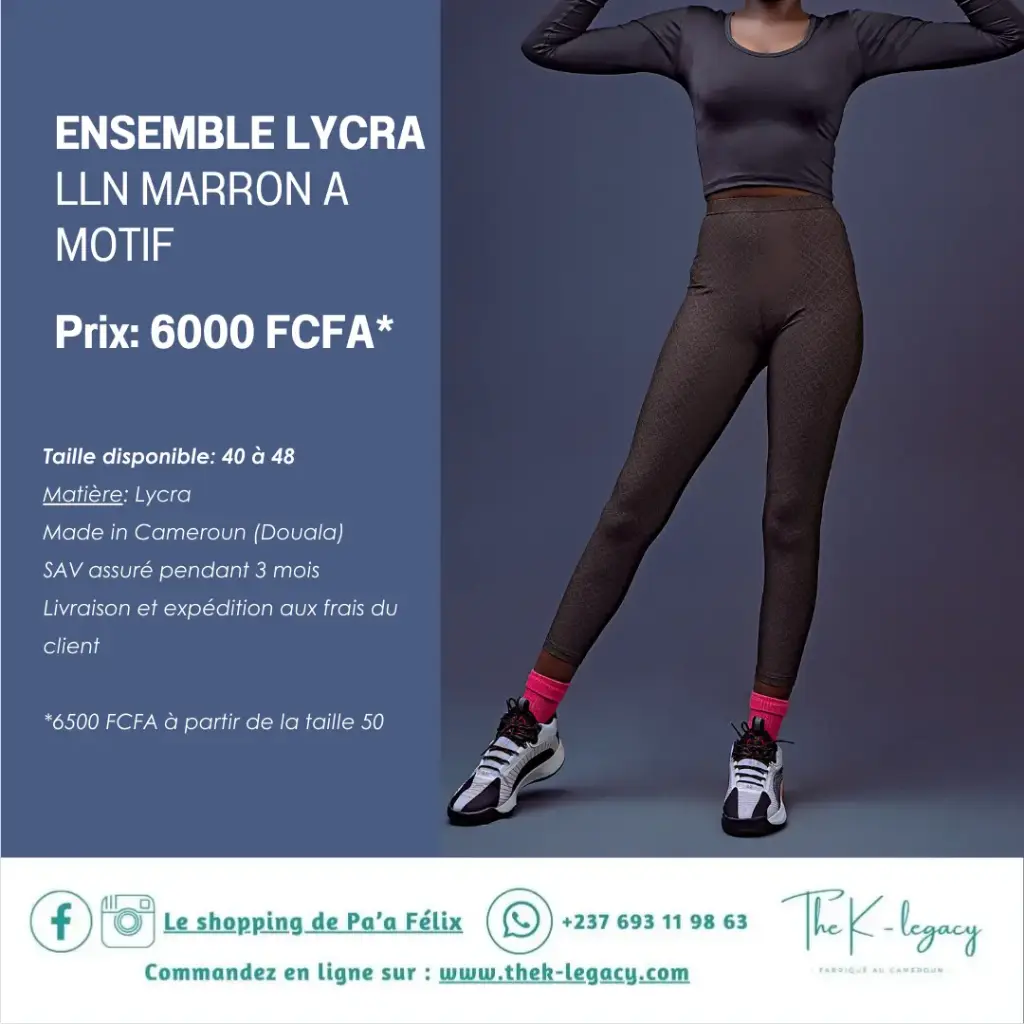 Ensemble Lycra LLN Marron Motif