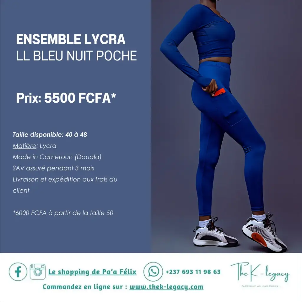 Ensemble Lycra LL Bleu Nuit Poche