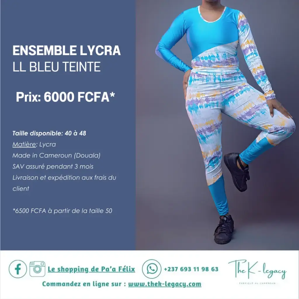 Ensemble Lycra LL Bleu Teinte