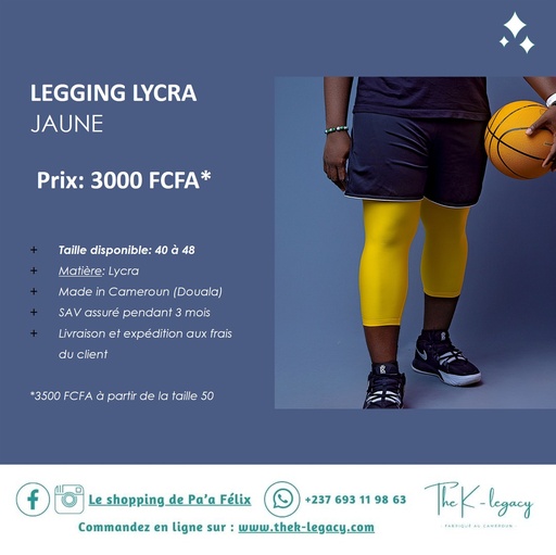 Legging Lycra Jaune