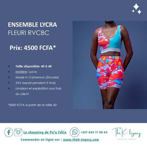 Ensemble Lycra Fleuri RVCBC
