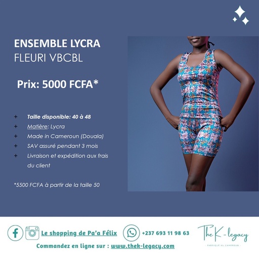 Ensemble Lycra Fleuri VBCBC