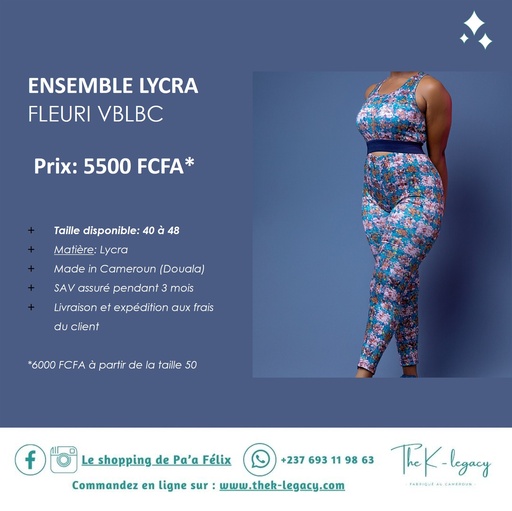 Ensemble Lycra Fleuri VBLBC