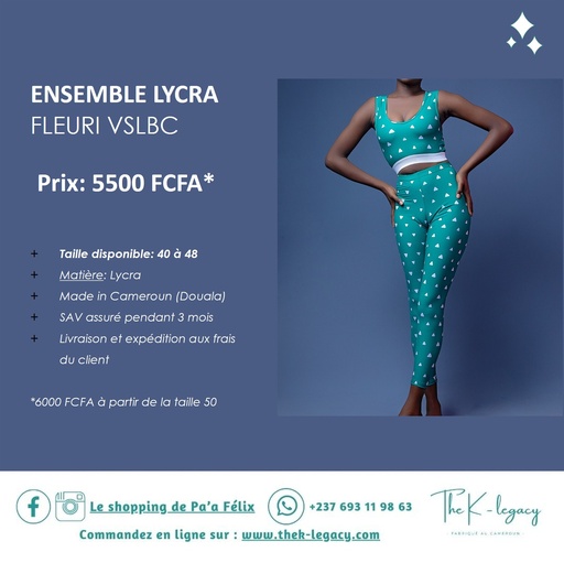 Ensemble Lycra Fleuri VSLBC