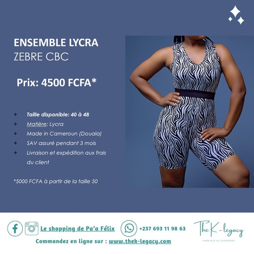 Ensemble Lycra Zèbre CBC
