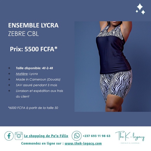 Ensemble Lycra Zèbre CBL