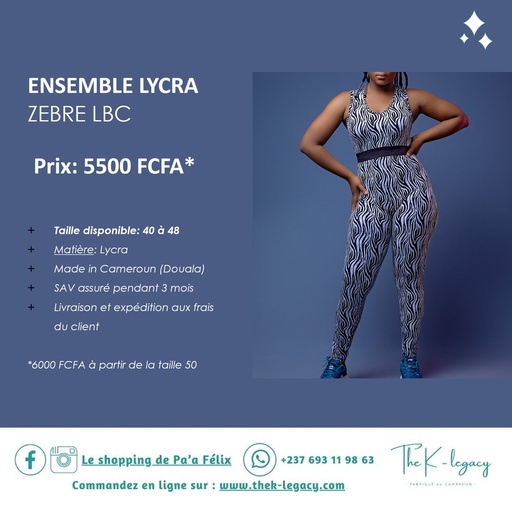 Ensemble Lycra Zèbre LBC