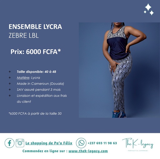 Ensemble Lycra Zèbre LBL