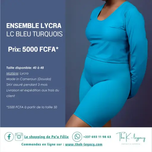 Ensemble Lycra LC Bleu Turquois