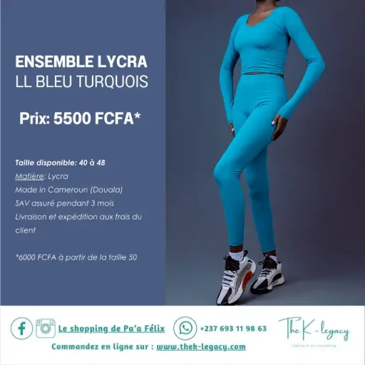 Ensemble Lycra LL Bleu Turquois