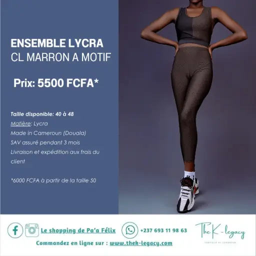 Ensemble Lycra CL Marron Motif