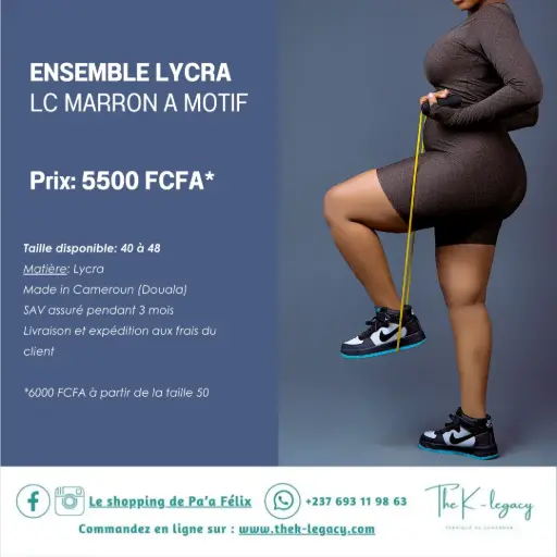 Ensemble Lycra LC Marron Motif