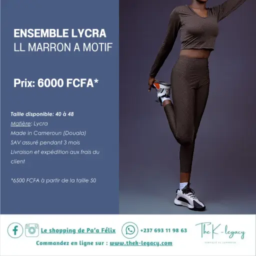 Ensemble Lycra LL Marron Motif