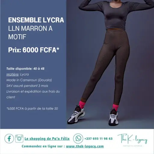 Ensemble Lycra LLN Marron Motif