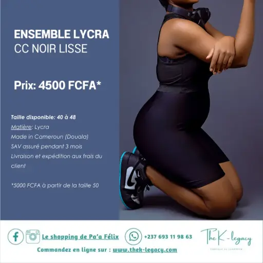 Ensemble Lycra CC Noir Lisse