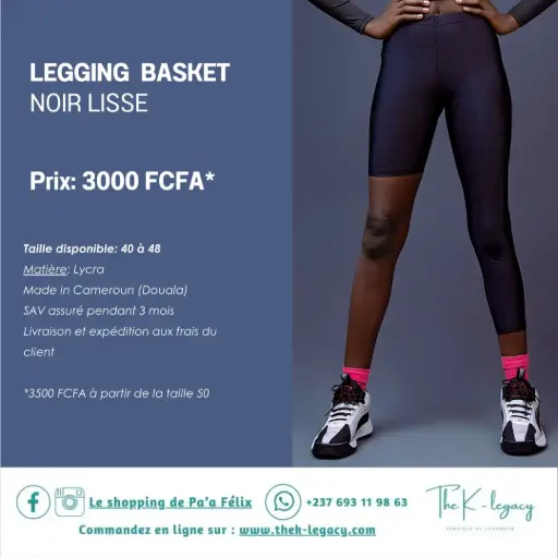Legging Basket Noir Lisse