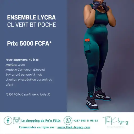 Ensemble Lycra CL Vert BT Poche